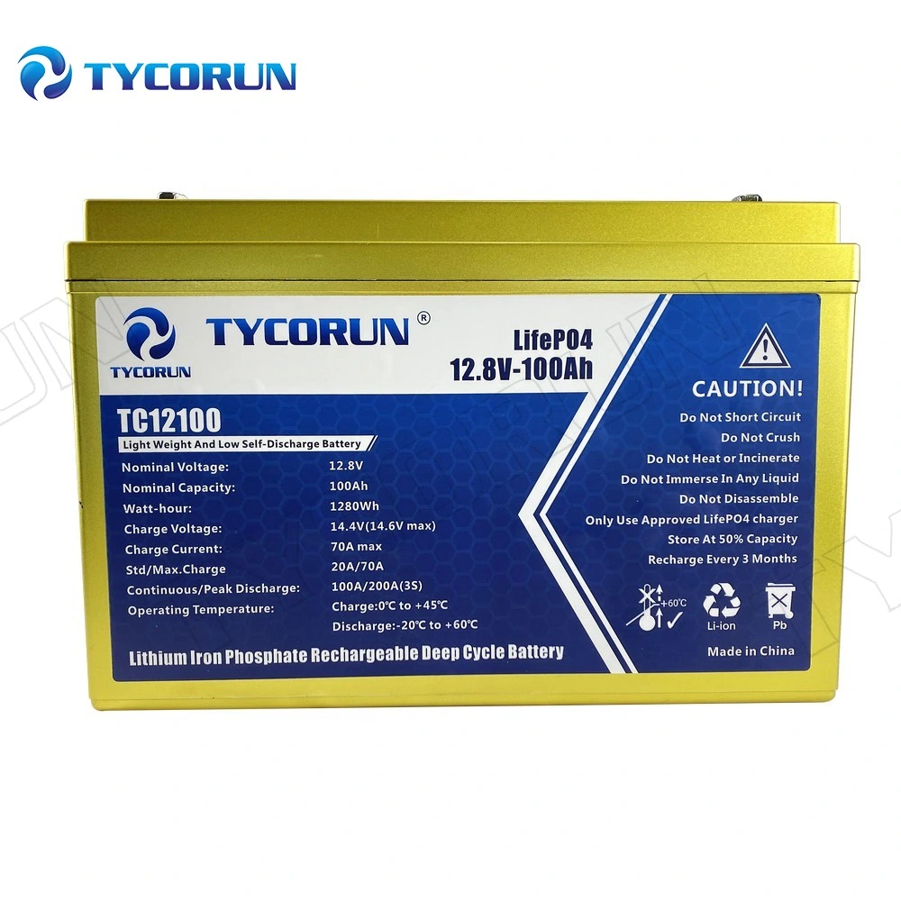 Tycorun LiFePO4 Battery 12V 100ah Low Temperature Rechargeable Lithium-Ion Battery Storage Solar